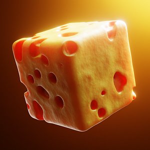 Procedural Cheese Material - Swiss Cheese Shader for Blender 3D 3D model