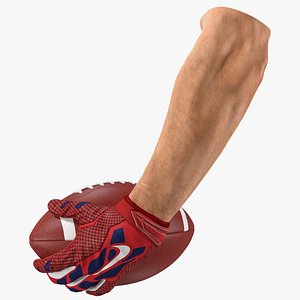 hand holding american football 3D model