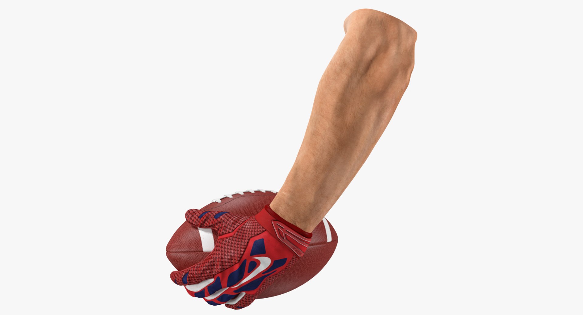 Hand Holding American Football Ball 3D model preview