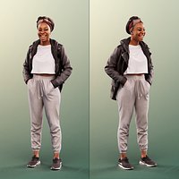 12040 Rae - Black Woman Standing And Laughing