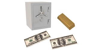 Money and Gold and Safe Collection model