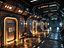 Corridoio fantascientifico futuristico nella Stazione Spaziale