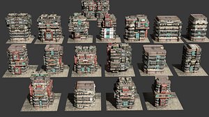 Sci-Fi Cyberpunk Modular Building Kitbash Pack