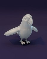 Cartoon Ara Parrot Rigged Base Mesh 3D Model