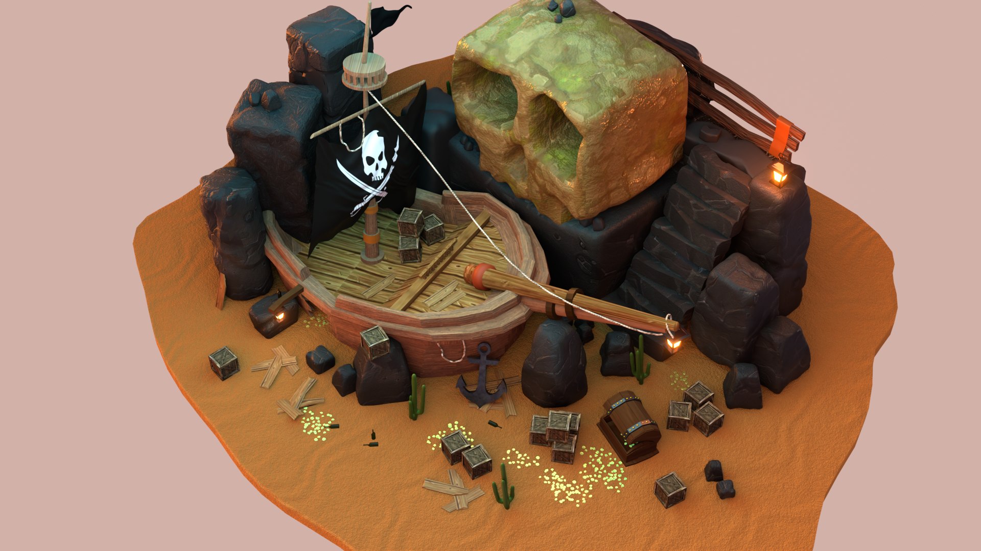 Lost pirate treasure diorama blender render 3D model https://p.turbosquid.com/ts-thumb/cV/lTA8nR/VR/5/png/1659596889/1920x1080/fit_q87/dd9c39ad3a0e723ec11b23a800ae49ab15d008ef/5.jpg