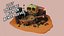 Lost pirate treasure diorama blender render
