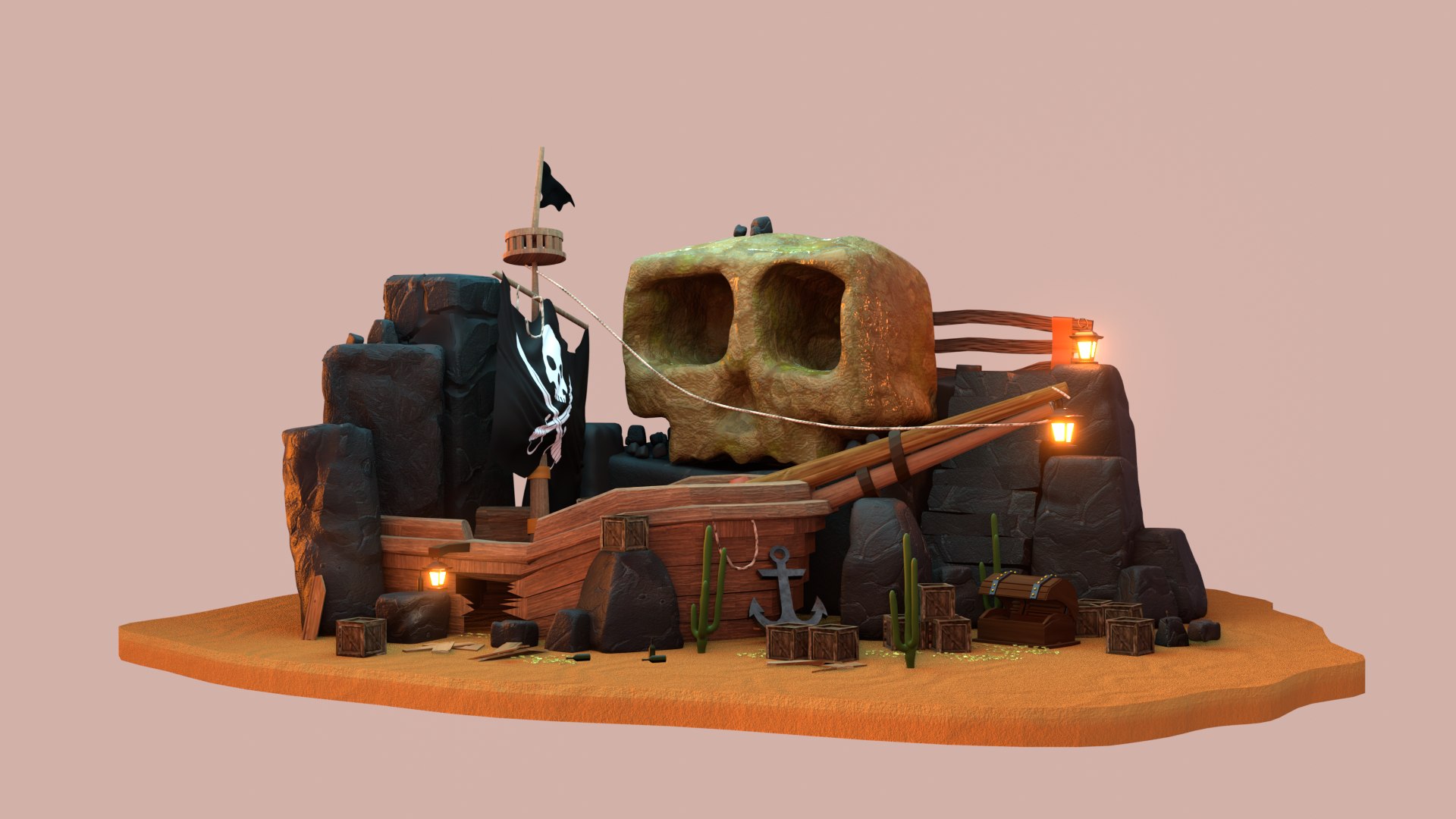 Lost pirate treasure diorama blender render 3D model https://p.turbosquid.com/ts-thumb/cV/lTA8nR/id/6/png/1659596894/1920x1080/fit_q87/f099c0085e92e5bfd30ced60fc4168f7c109b81e/6.jpg