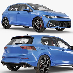 Five Door Performance Hatchback Blue Simplified