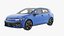 Hatchback de alto desempenho de cinco portas, azul, simplificado