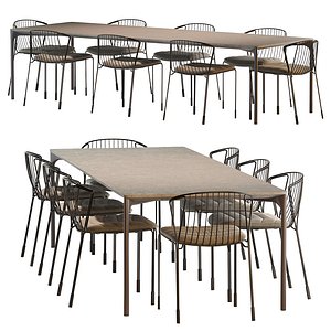 Plano table  Tidal chair 3D model