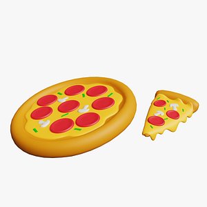 Pizza Cartoon Stylized 3D model