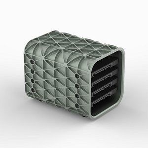 Aero Space Hard Drive Enclosure - SSD - 4 Drive - Light 3D model