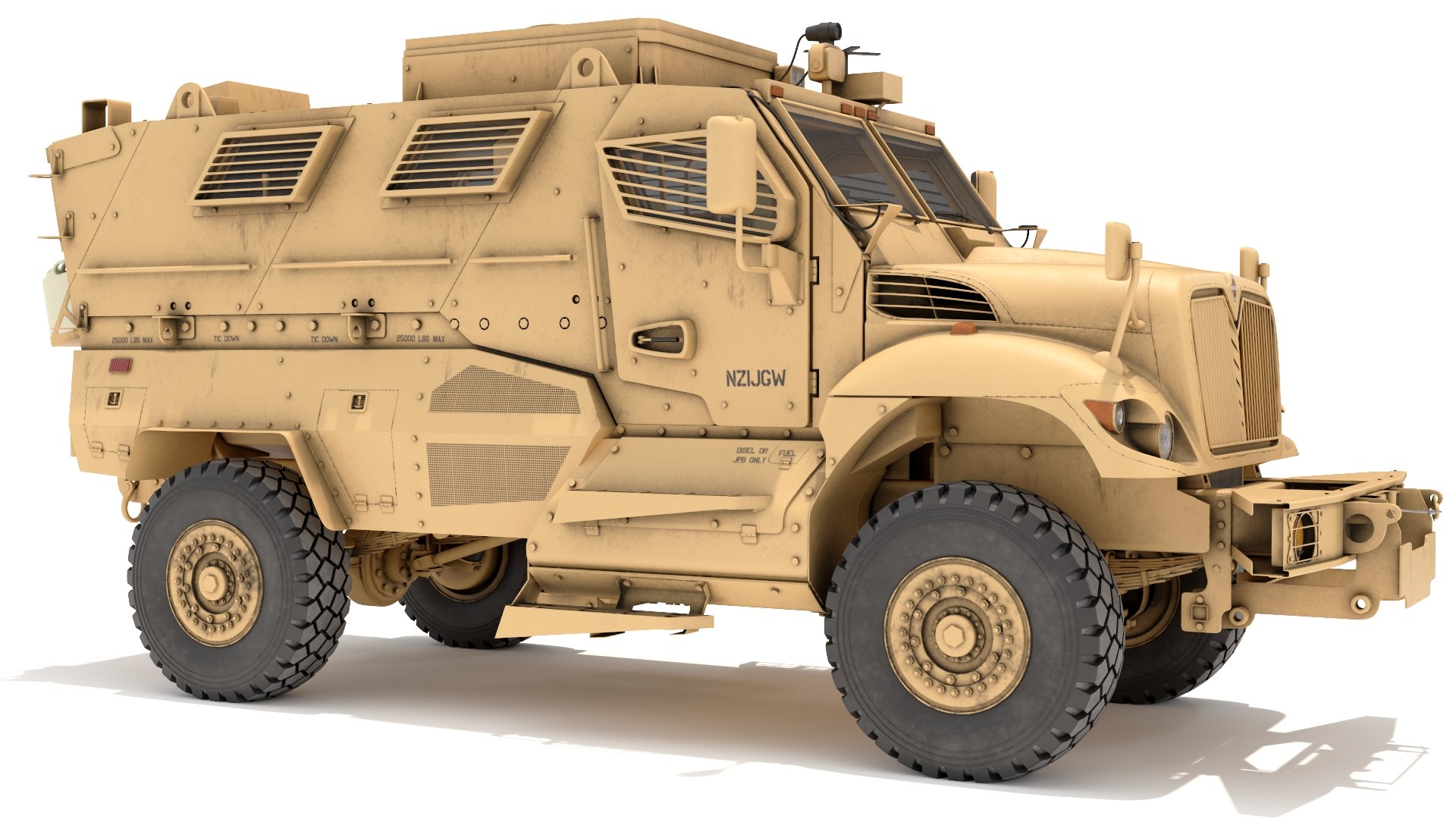 Military Armored Vehicle Sandy Simplified 3D model preview