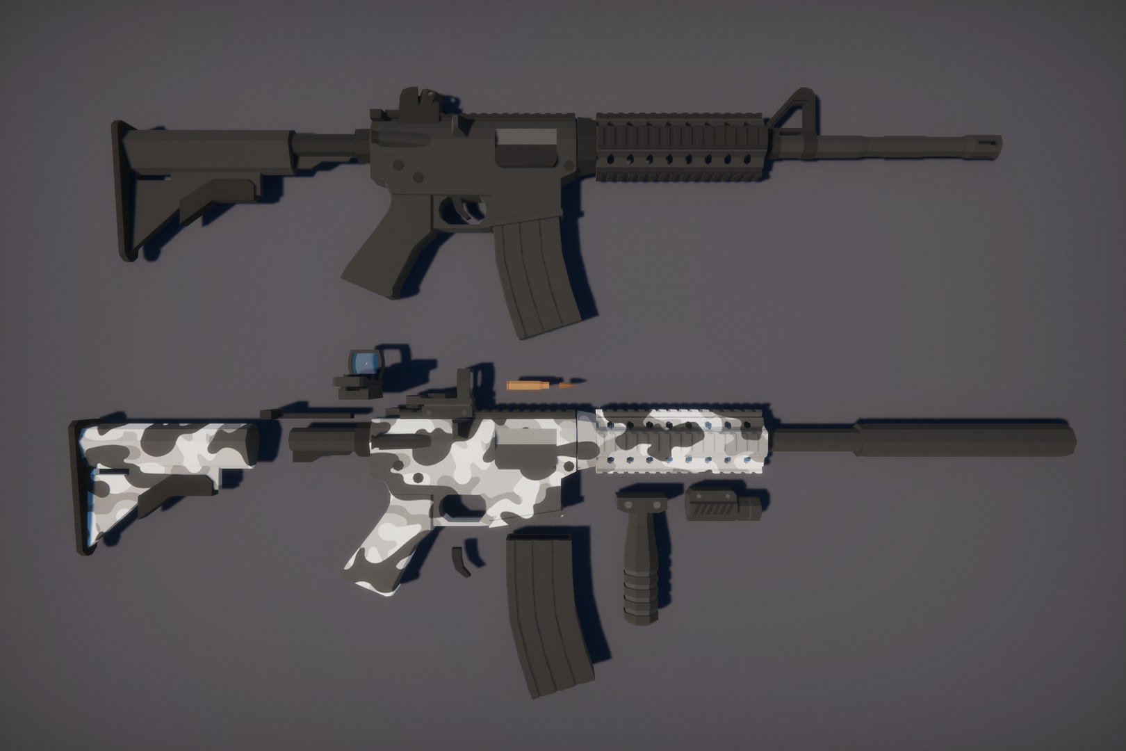 3D Low Poly FPS Bundle model https://p.turbosquid.com/ts-thumb/cW/5EDRkv/fM/w3/png/1689177621/1920x1080/fit_q87/ca0b05a39d9a34f187646d170c43f79fb0bf61ab/w3.jpg