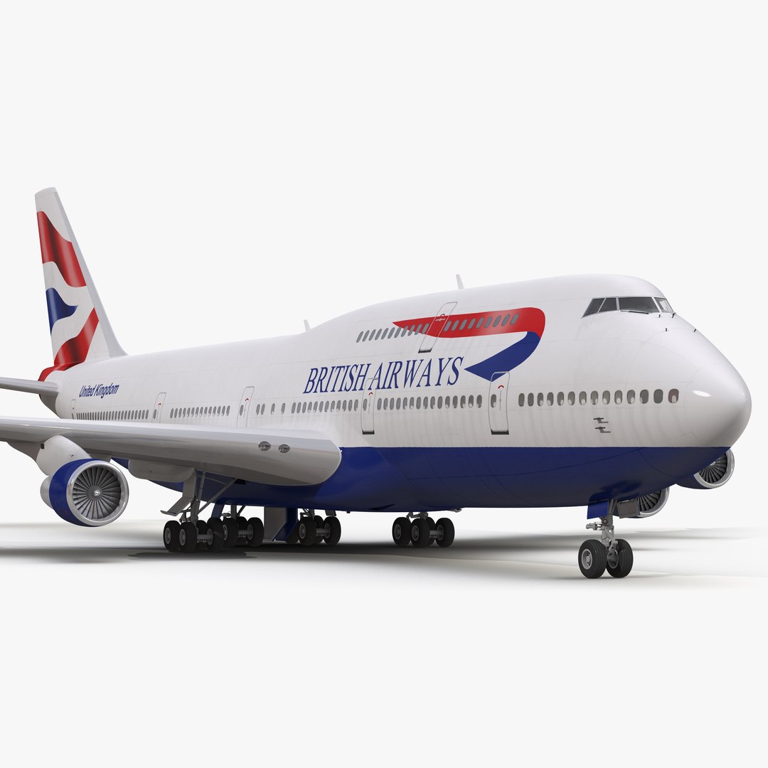 Boeing 747-300 British Airways 3D Model 3D model preview