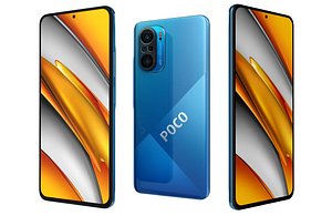 Xiaomi Poco F3 Deep Ocean Blue Low Poly
