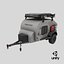 Travel Trailer Teardrop Grey 3D model