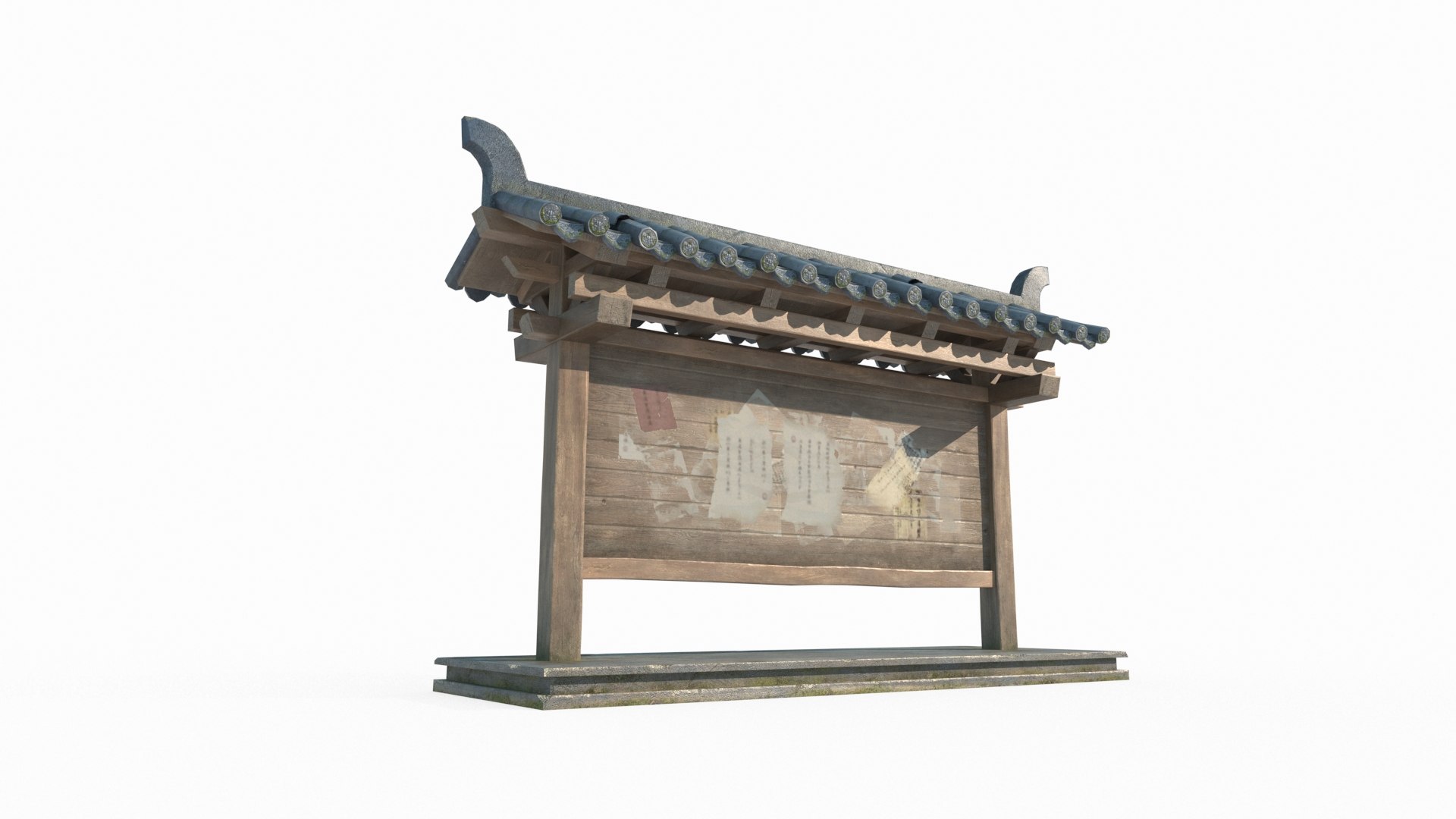 3D Ancient Asian Bulletin Board Model TurboSquid 2119073