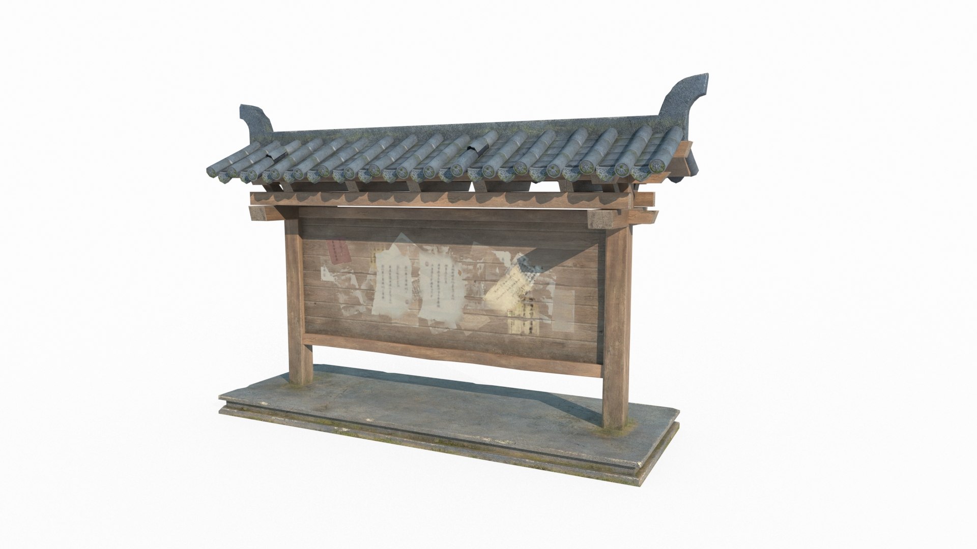 3D Ancient Asian Bulletin Board Model TurboSquid 2119073