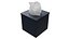 AURI NAVY LEATHER TISSUE BOX