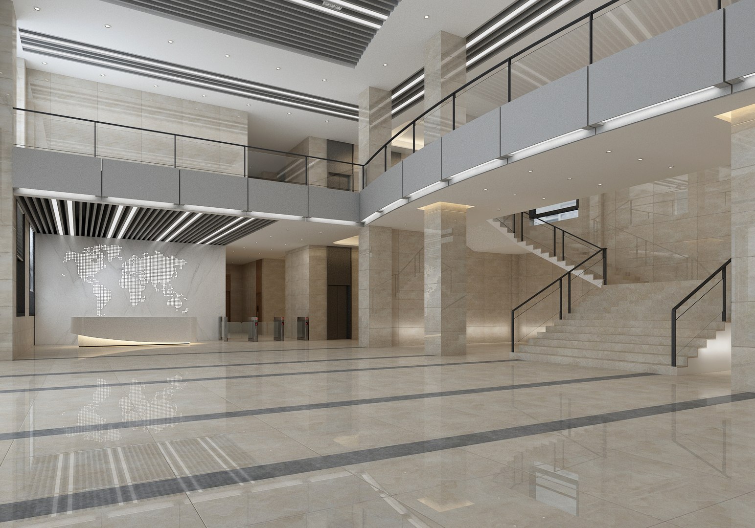 3D Modern Hall 19 Model - TurboSquid 2110031