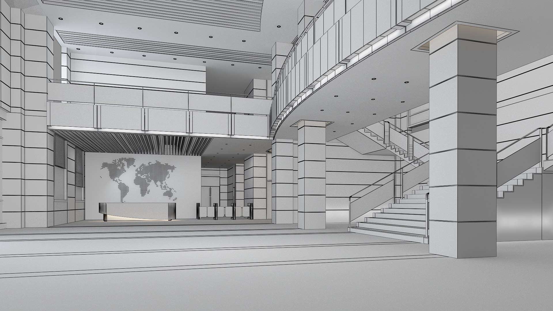3D Modern Hall 19 Model - TurboSquid 2110031