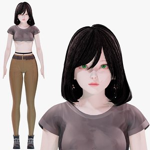 Casual Clothing 0006 - UE5 - Unity - Blender - Animated - Realistic Female Character