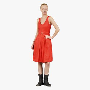 3D model Woman in Red Remastered