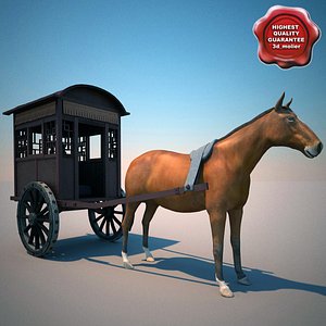 chinese horse carriage 3d model
