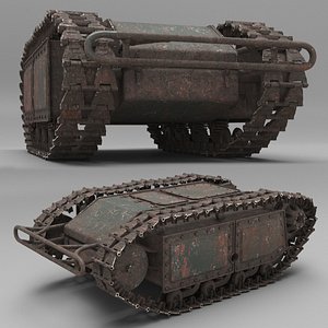 Old Military Engineering Explosive Crawler Rigged