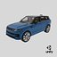 Blue Range Rover Sport 2023 Simple Interior 3D model