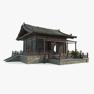 3D model Asian Ancient Architecture Study Room
