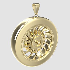 3D model Sports Car Wheel 2 Pendant