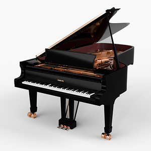 Photorealistic Grand Piano - Fully Rigged  MIDI Automated for Blender