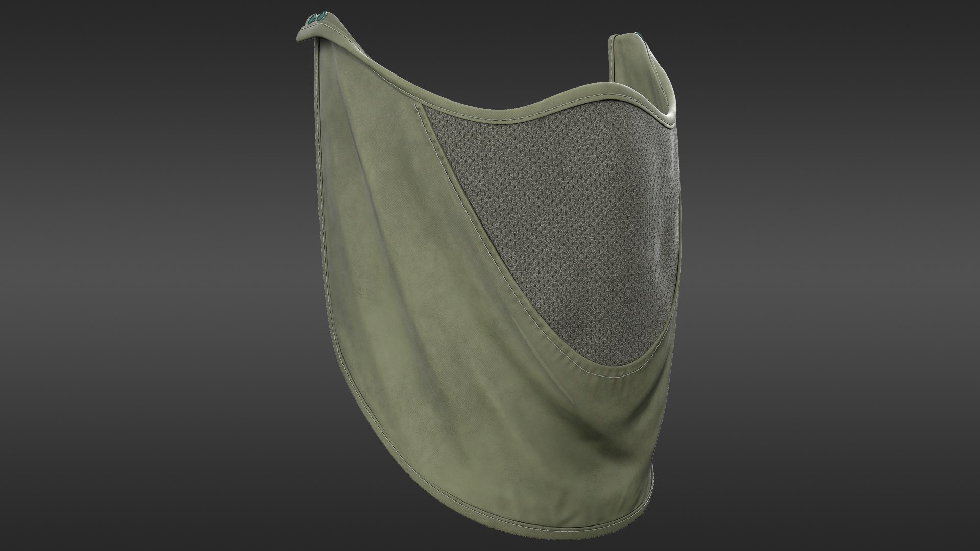 Green Face Cover Mask 3D model preview