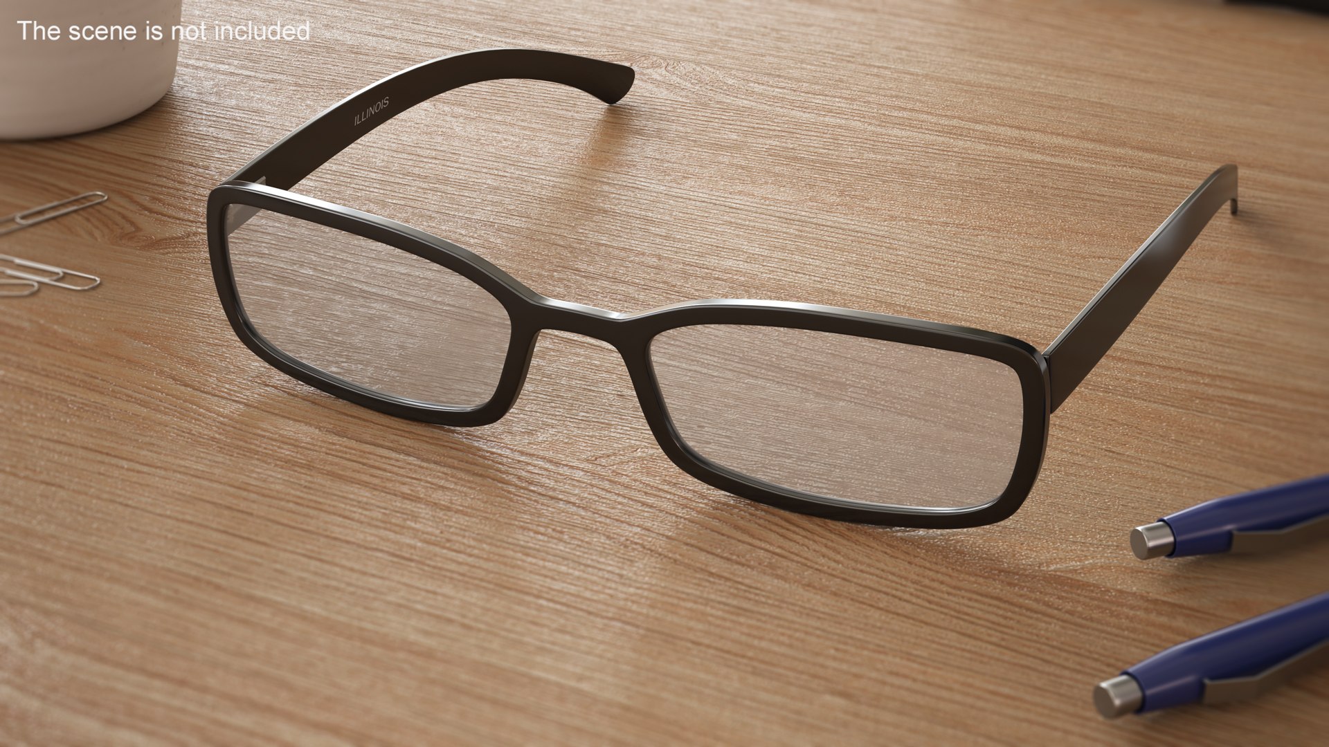 Optical Square Glasses Black 3D - TurboSquid 2143554