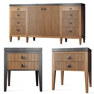 Sideboard and bedside table Foxtrot Siver