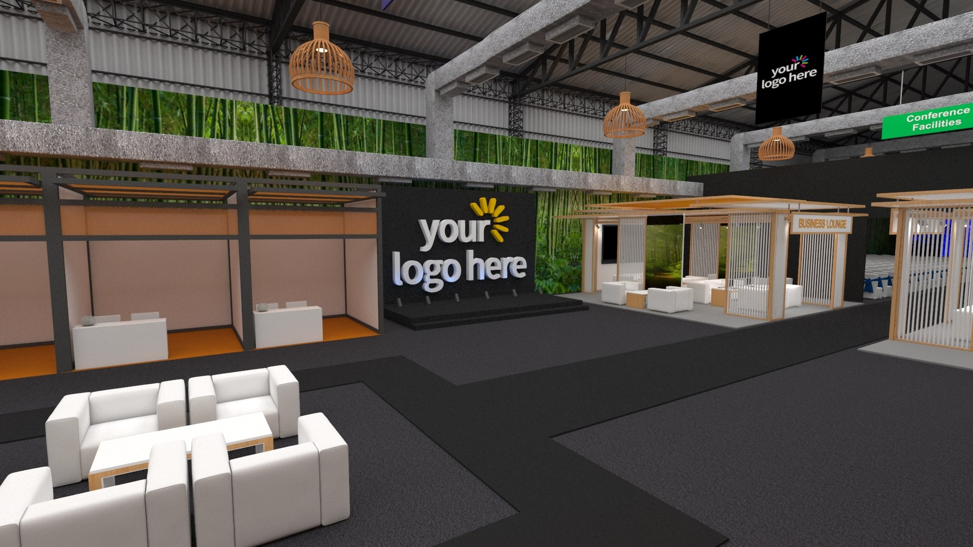 Exhibition Setup With Stalls 3D Model - TurboSquid 2162495