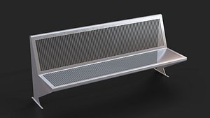 Cerdanyola Park Bench Low-poly 3D model