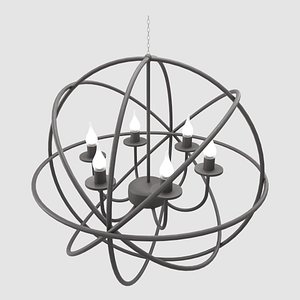 modern orbit chandelier 3D