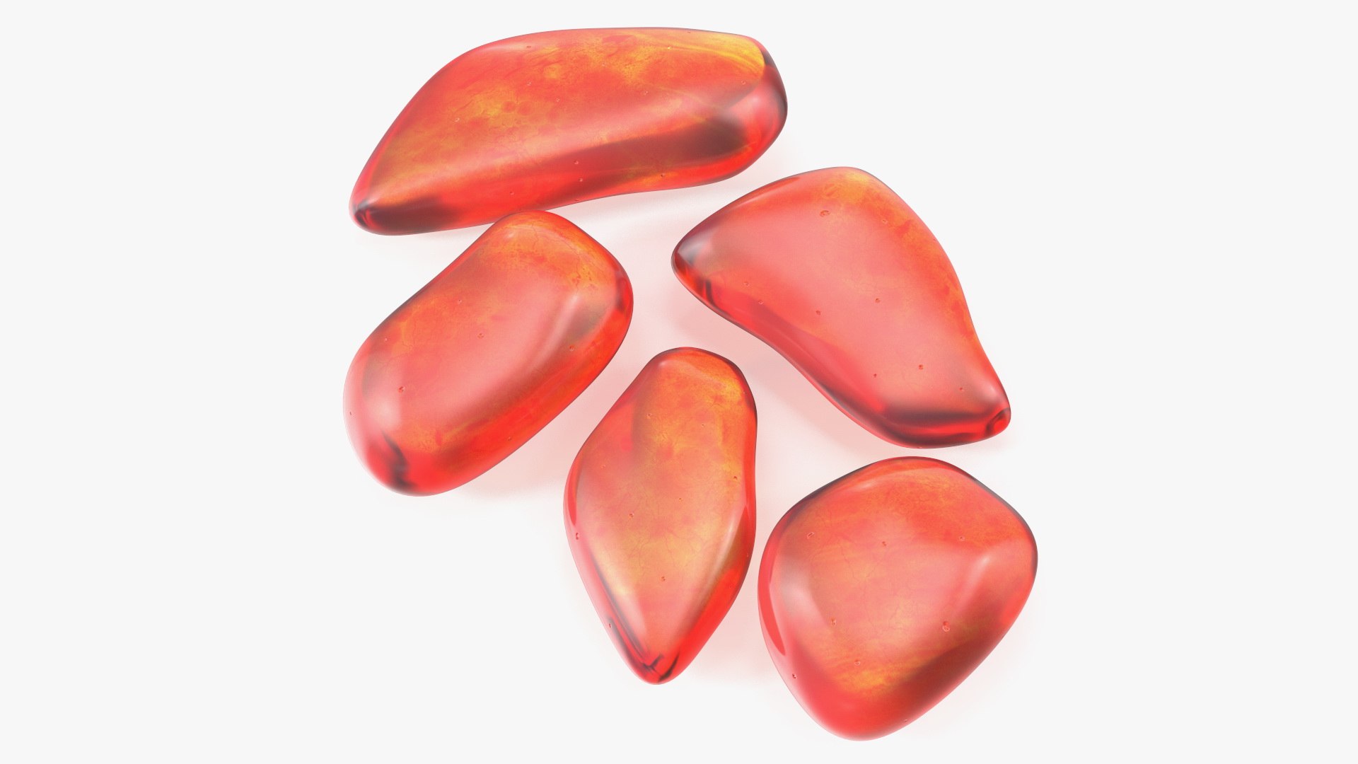 Polished Amber Stones 3D model preview