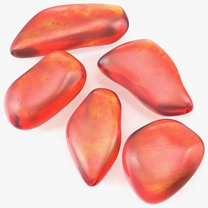 3D model Polished Amber Stones