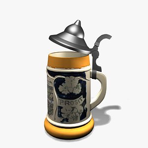 german beer mug 3d obj