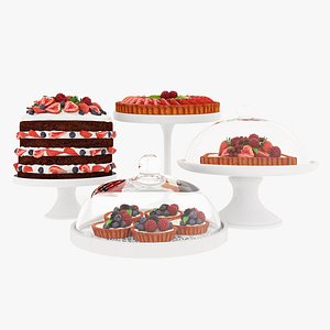 3D Fruit berry cake collection
