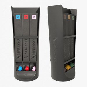 3D model Coffee Dispenser Coffee Capsule Box and Coffee Capsule