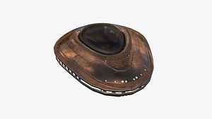 3D Allien Spaceship UFO C06 Copper - Sci Fi Spacecraft Design