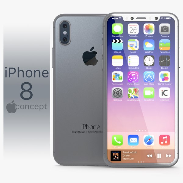 iphone 8 concept silver 3D