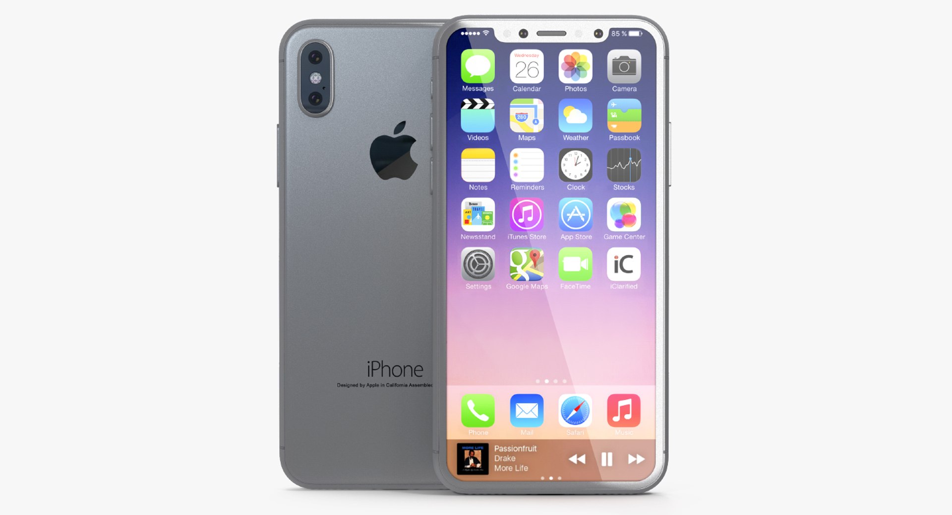 Iphone 8 Concept Silver 3D model preview