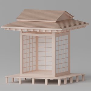 3D Traditional Japanese Tea House Chashitsu 1 model