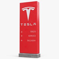 Tesla Service Center Pylon Sign